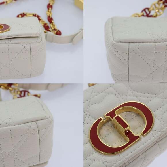 DIOR DIOR Calo Micro Shoulder Bag Calfskin White Gold - Picture 11 of 12